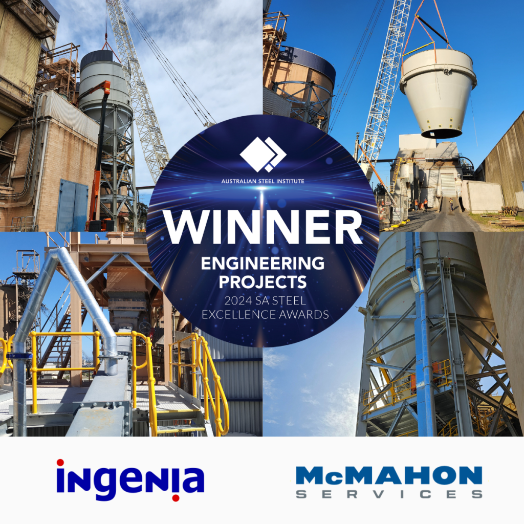 Ingenia's Raw Meal Silo (RMS) Project, Winner of the Australian Steel Institute (ASI) Engineering Projects Award for South Australia.